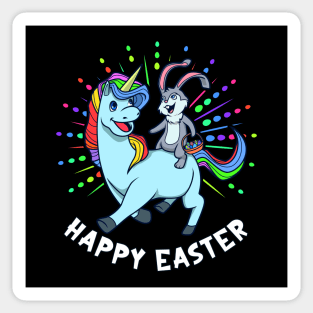 Easter bunny riding unicorn - Happy Easter Sticker